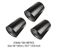 CTKcom 6 Gallon Home Trash Bags Roll Office Garbage Bags(3 Rolls)- Rubbish Black Bags Trash Can Liners for Kitchen Home Bathroom Bedroom Toilet Office Rubbish Bin 90 Counts/3 Rolls Trash Bags,Black