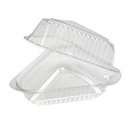 Hinged Medium Deep Plastic Pie, Cheesecake, Cake Slice Container for Small Pies and Cakes by MT Products - Pack of 20