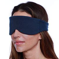 Happyluxe Sleep Eye Mask for Women and Men, Contoured Sleeping Mask & Blindfold, Eco Friendly, Blocks Out Light, Soft Comfort Eye Shade Cover for Travel, Napping, Migraines. Made in USA (Navy Blue)
