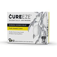 Nausea Relief for Pregnant Women - Nose Clips by CureEze - Portable, Natural Remedy for Pregnancy Morning Sickness Relief, Dizziness, Aromatherapy-Lemon Essential Oil, Non-GMO (1 Pack of 12 Clips)