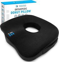 Ergonomic Innovations Orthopedic Donut Pillow: Memory Foam Chair Seat Cushion for Tailbone and Coccyx Pain, Sciatica, and Pressure Relief - Car, Desk, and Office Chair Pad Cushions and Pillows - Black