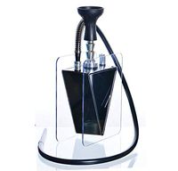 Kumiy Luxury Smoke Starter: 12" 1 Hose Triangle Shape Arab Hookah Set, Premium Acrylic Hookah Kit, Shisha Smoking Party Set with 1 Pro Lounge Hoses