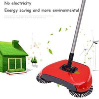 Red Spin Hand Push Sweeper Broom Household Floor Dust Cleaning Mop No Electricity