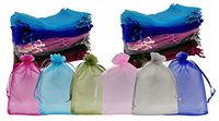 Sheer Organza Bags 60pcs Favor Gift Bag Drawstring Mesh Bags Business Packages (5x7, mix)