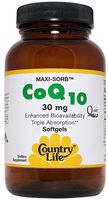 Maxi-Sorb Co-Q10 Q-Gel 30mg Country Life 50 Softgel