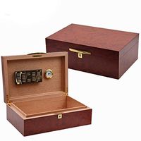 Lxc Personalized Custom Teak Wood Grain Paper Cigar Humidor Mellow Cedar Wooden Box Portable Cigar Humidor