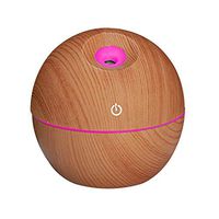 S&MO Essential Oil Diffuser Wood Grain 130mL Ultrasonic Mist Humidifier with Color LED Lights Changing for Living Room Yoga Spa (3W, Light Wood Grain)