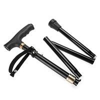 Folding Walking Sticks Aluminum Alloy Cane with LED Light, Height Adjustable Lightweight Crutches with Non-Slip Nails, Foldable for Seniors and Disabled Walking, Trekking Poles and Hiking