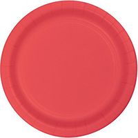 Club Pack of 240 Decorative Round Coral Disposable Paper Dinner Party Plates 9"