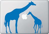 Yadda-Yadda Design Co. Mom and Baby Giraffe - MacBook or Laptop Decal (9.5" w x 8.5" h)(Blue)