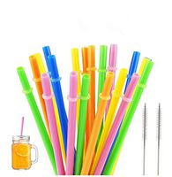 Yooga Plastic drinking Straws, Yeti straws, FDA and BPA-Free. Senfhome Colorful 22 Pieces 9.3 Inch Thick Plastic Drinking Straw for Party or Family Use, with 2 pcs Free Cleaning Brush.