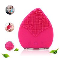 OMZBM Silicone Face Cleanser and Massager Brush, IPX5 Waterproof Rechargeable Facial Cleansing System for Vibration Massage,Red
