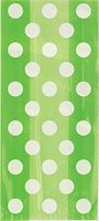 Lime Green Polka Dot Cellophane Bags, 20ct