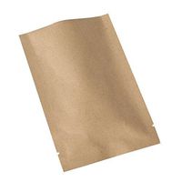 QQ Studio Open Top Kraft Mylar Heat Sealable Bags (100 Pack) (Brown Open Top, 3.9" x 5.9" (10cm x 15cm)