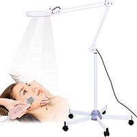 Magnifying Lamp LED Light 5X Magnifier Floor LED Lamp Rolling Floor Stand Beauty Manicure Tattoo Skincare Equipment White