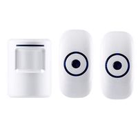 Wireless Home Security Driveway Alarm Doorbell, Motion Sensor Alert Outdoor Chime Kit with 2 Plug-in Receiver and 1 PIR Motion Sensor Detector Alert for Business Home Office Shop Restaurant