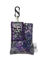 PumpCases Designer Insulin Pump Case w/Carabiner Clip (Med. 670G, Storm Purple Flower w/Clip)