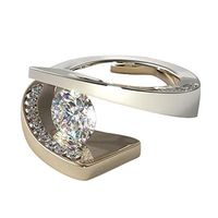 Slendima Creative Concise Round Rhinestone Inlaid Engagement Wedding Ring Decor Women Fashion Jewelry Gift Rose Gold US 10