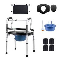 Medical Care Walking Aids Elderly Handicap Walker with Soft Board and Toilet Chair for Seniors, Fracture Disabled, Max 180 Kg