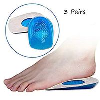 3 Pairs Gel Heel Cups- Best Shoe Inserts for Heel Spurs - Massaging Cushions Provide Foot Relief - Arch Support & Relieving Sore Plantar Fascia Pain - Shock Absorbing for Running