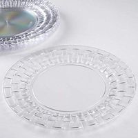 Efavormart 50 Pcs - Clear 10" Round Disposable Plastic Plate for Wedding Party Banquet Events - Basketweave Collection
