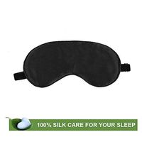 LilySilk raw Silk Sleep Mask with Adustable Straps 100% Mulberry, Both Side Silk, Super Soft and Smooth Silk Eye Mask, Black