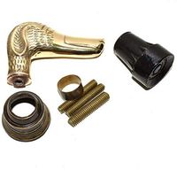 Eve.Store Vintage Brass Antique Wooden Walking Stick Collectible Dog Handle Cane