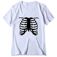 Meikosks Women's Rib Print T Shirt Short Sleeve Round Neck Tops Casual Blouses Basic Pullover White