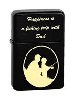 Father's Day Quotes for Dad Laser Engraved Vector KGM Thunderbird Vintage Lighter - Wedding, Groomsman, Father's Day, Birthday, Party, Gift - Multiple Designs (Fishing)