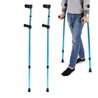 Aluminum Alloy Folding Walking Sticks Telescopic Blue Forearm Elbow Underarm Crutches Height Adjustable (45 in - 33 in),Apair
