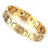 Men's Gold Tungsten Magnetic Therapy Link Bracelet for Arthritis Pain Relief