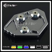Frames & Fittings Blue CNC Motorbike Kickstand Foot Side Stand Extension Pad Support Plate for BMW K1200S K1200R 2005-2008 K1300S K1300R 2009-2014 - (Color: Titanium)