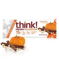 think! Protein+ 150 Calorie Bars - Pumpkin Spice LIMITED EDITION, 10g Protein, 5g Sugar, No Artificial Sweeteners, Gluten Free, GMO Free, 1.4 oz bar (10 Count)