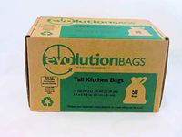 Evolution Trash Bags: Tall Kitchen Trash Bag, 50 Bags/Box, Made with 70% Certified PCR Material