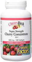 CherryRich by Natural Factors, Super Strength Cherry Concentrate, Antioxidant Support for Healthy Joints and Uric Acid Metabolism, 180 softgels (180 Servings)