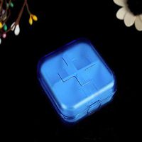 Molyveva Mini Portable Travel Pill Organizer with Moisture-Proof Design and 4 Compartments to Hold Vitamins, Supplements and Medication (Blue)