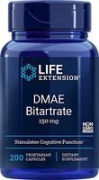 Life Extension DMAE Bitartrate (dimethylaminoethanol) 150 mg,  200 Vegetarian Capsules