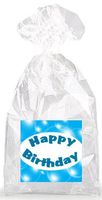 Blue Bubble Happy Birthday Party Favor Bags with Ties - 12pack
