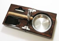 Personalized Engraved Cigar Guillotine Cutter & Cigar Ash Tray -Father's Day Gift