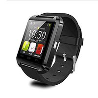 IP68 Touch Screen Bluetooth Smart Watch,Waterproof Bluetooth Smart Wristwatch,Remote Camera/Pedometer/Sleep Monitor/Sedentary Remind Functions/SIM Card and Memory Slot (Color : Black)