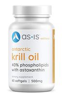 as-is Antarctic Krill Oil - Phospholipid Bound Omega 3s EPA & DHA - Naturally High in Powerful Antioxidant Astaxanthin - 500mg (60 Softgels)