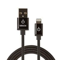 CableLinx Elite Lightning MFi Charge & Sync Braided Cable for ChargeHub - Compatible with iPhone Xs/XS Max/XR/X, 8/8 Plus, 7/7 Plus, iPad and iPod (72", Black)