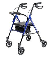 Lumex Set n' Go 2-in-1 Height-Adjustable Rollator, Blue, RJ4700B