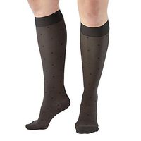 Ames Walker AW Style 14 Sheer Support Dot Pattern 15 20 CT Knee Highs Black MD