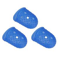STOBOK 3pcs Finger Cots Silicone Finger Protectors Finger Guards for Guitar Sewing Counting Dark Blue Size M