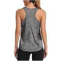 Aniywn Yoga Tank Tops for Women Running Vests Summer Gym Workout Loose Racerback Sleeveless Shirts Gray