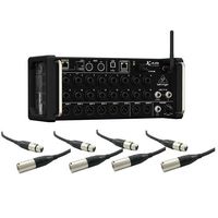 Behringer XAir XR18 18-Channel 12-Bus Portable Digital Mixer for iPad or Android Tablet, with Integrated Wi-Fi, With 4 Pack Excellines 20' XLR (M) to XLR (F) Lo-z Microphone Cable
