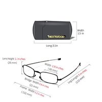 Reading Glasses 3 Color Black and Gun Gray and Red Reader Tight Folding Neutral Glasses Reading (Black, 2.0x)
