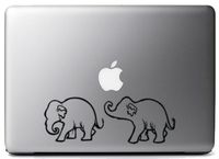 Circus Parade of Elephants - Black Vinyl Decal for 13" Macbook