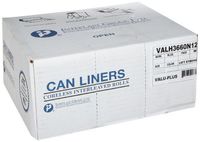 Inteplast Group VALH3660N12 High-Density Can Liner, 36 x 58, 55-Gallon, 13 Micron Equivalent, Clear, 25 Per Roll (Case of 8 Rols)